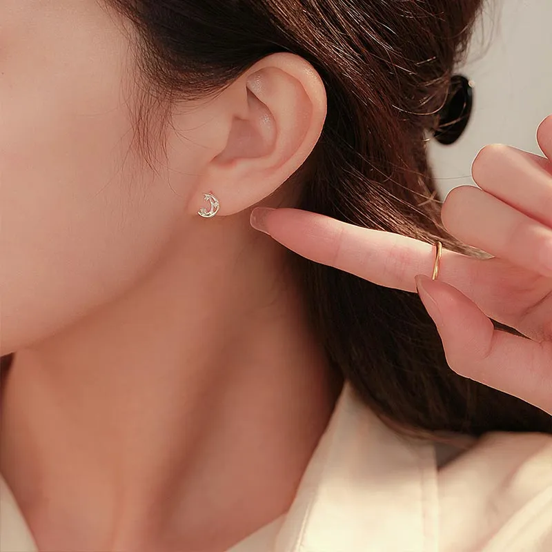 CARAT'S DIARY S999 Fine Silver Stud Earrings Women's-1