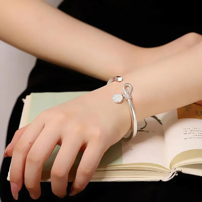 CARAT'S DIARY S999 Fine Silver Bangles Unisex-1