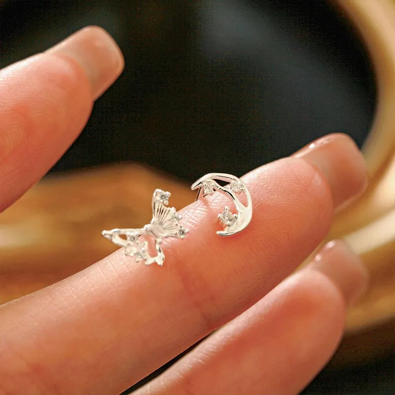 CARAT'S DIARY S999 Fine Silver Stud Earrings Women's-4