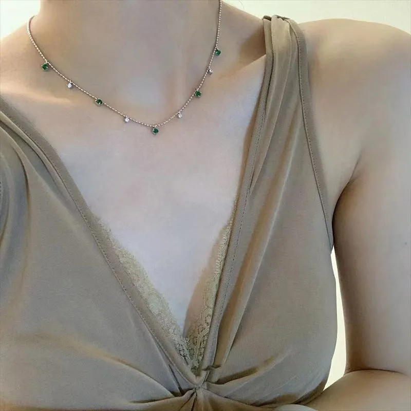 CARAT'S DIARY S925 Silver Collarbone Chain Necklace Women's-1