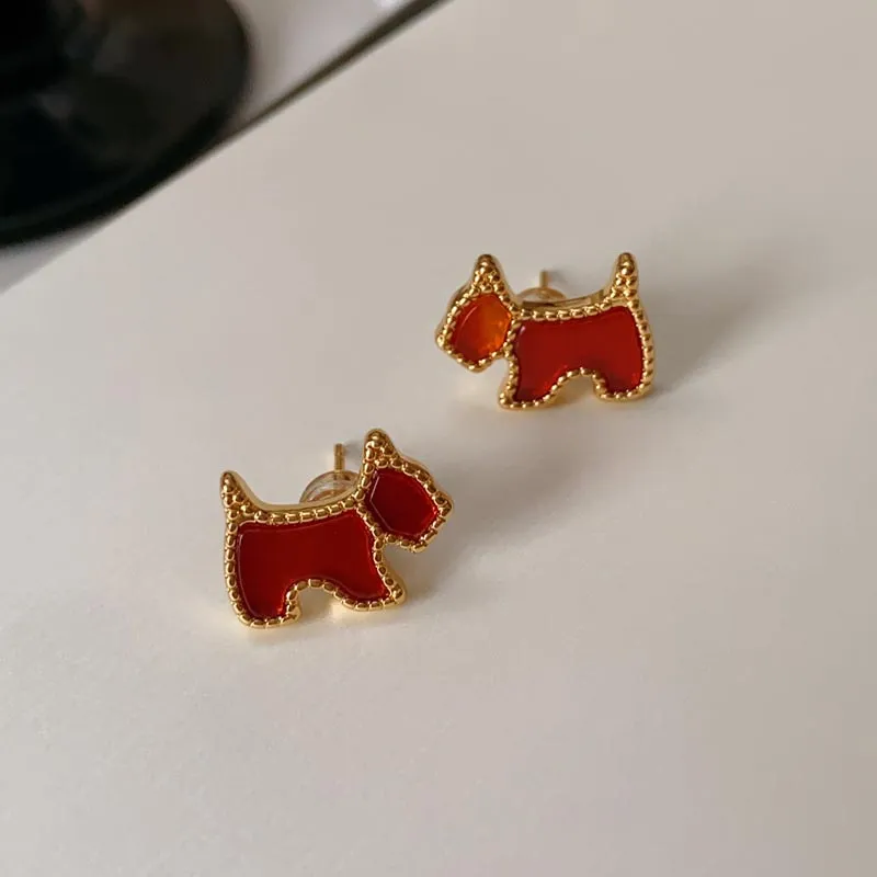 CARAT'S DIARY Colored Glaze Stud Earrings Women's-2