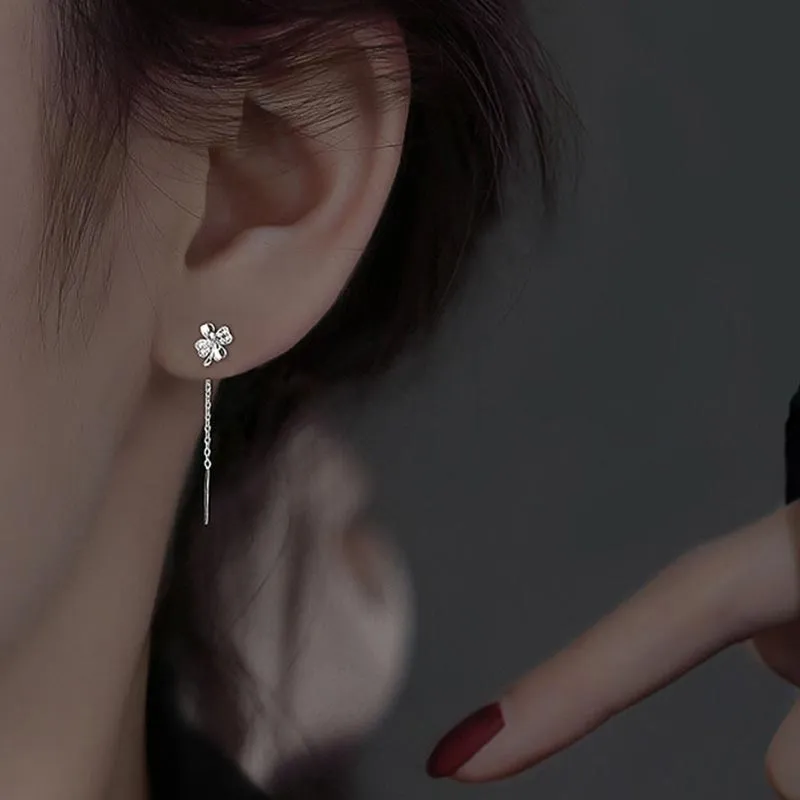 CARAT'S DIARY S999 Fine Silver Drop Earrings Women's-2