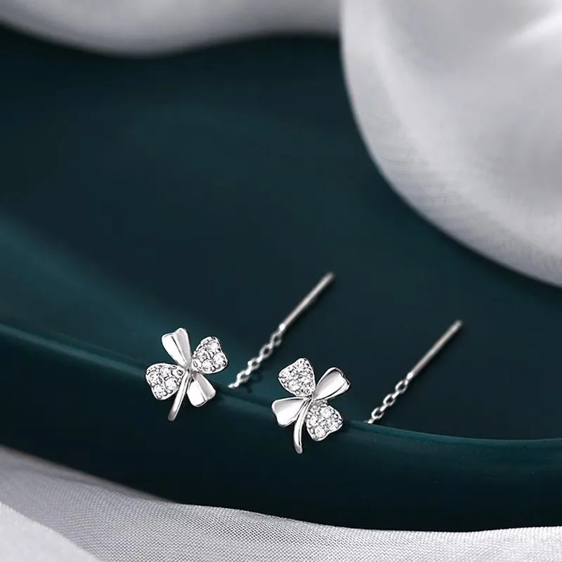 CARAT'S DIARY S999 Fine Silver Drop Earrings Women's-4