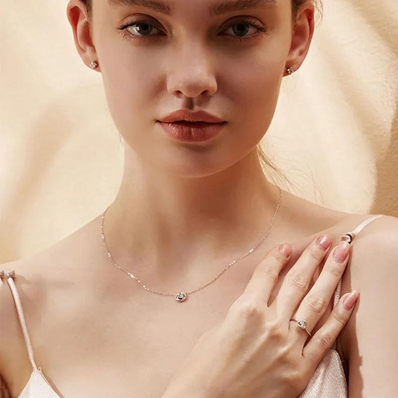 CARAT'S DIARY S925 Silver Collarbone Chain Necklace Women's-1