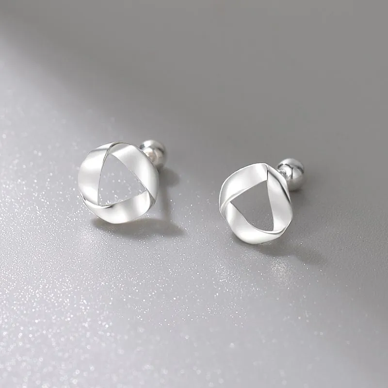 CARAT'S DIARY S999 Fine Silver Stud Earrings Women's-4