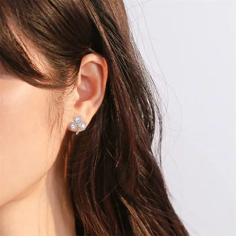 CARAT'S DIARY S999 Fine Silver Stud Earrings Women's-1
