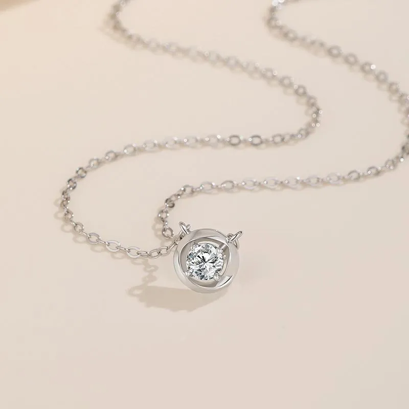 CARAT'S DIARY S925 Silver Collarbone Chain Necklace Women's-5