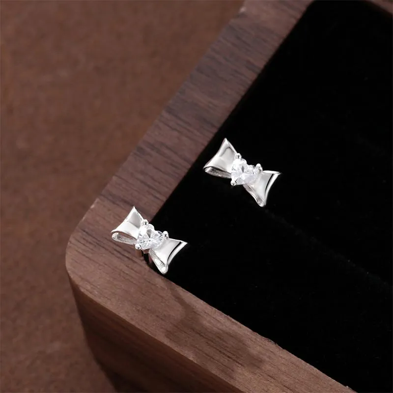 CARAT'S DIARY S999 Fine Silver Stud Earrings Women's-6