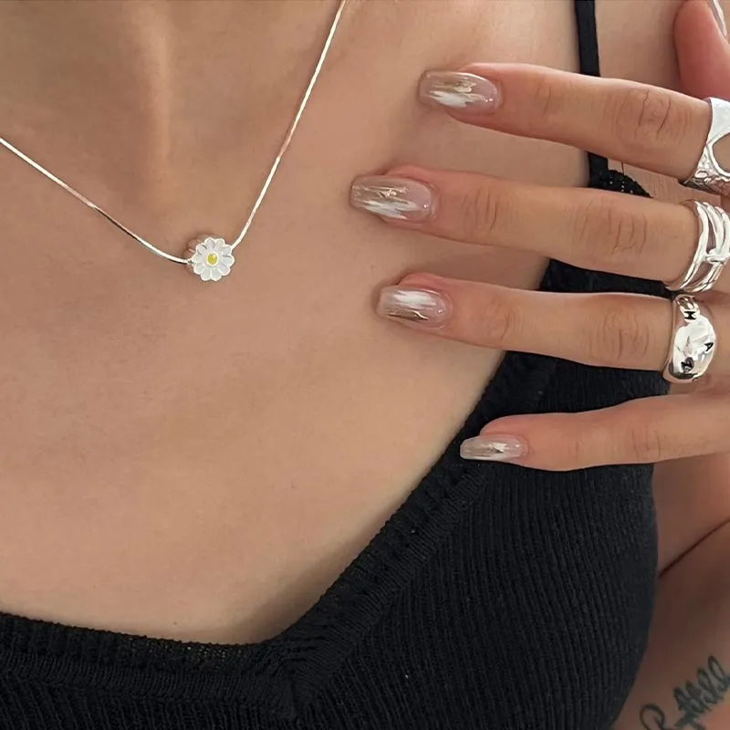 CARAT'S DIARY S925 Silver Collarbone Chain Necklace Women's-2