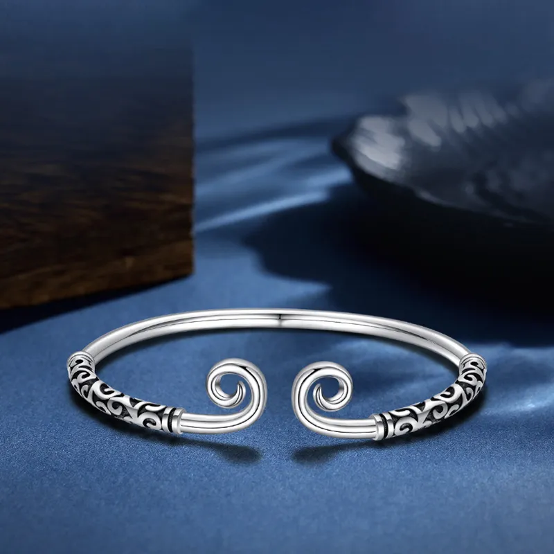 CARAT'S DIARY S999 Fine Silver Bangles Unisex-5