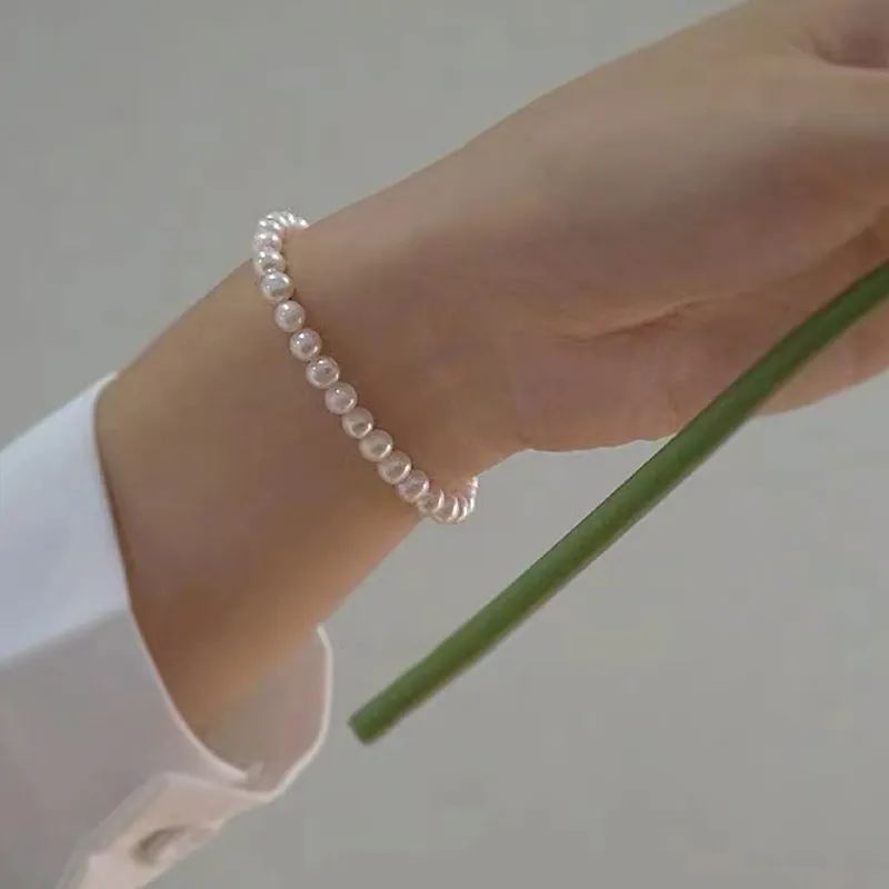 CARAT'S DIARY Faux Pearl Plain Band Layering Instagram Style Bracelets Women's-3