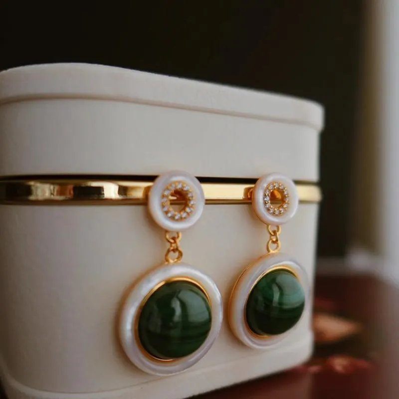 CARAT'S DIARY Synthetic Malachite Earrings Women's-7