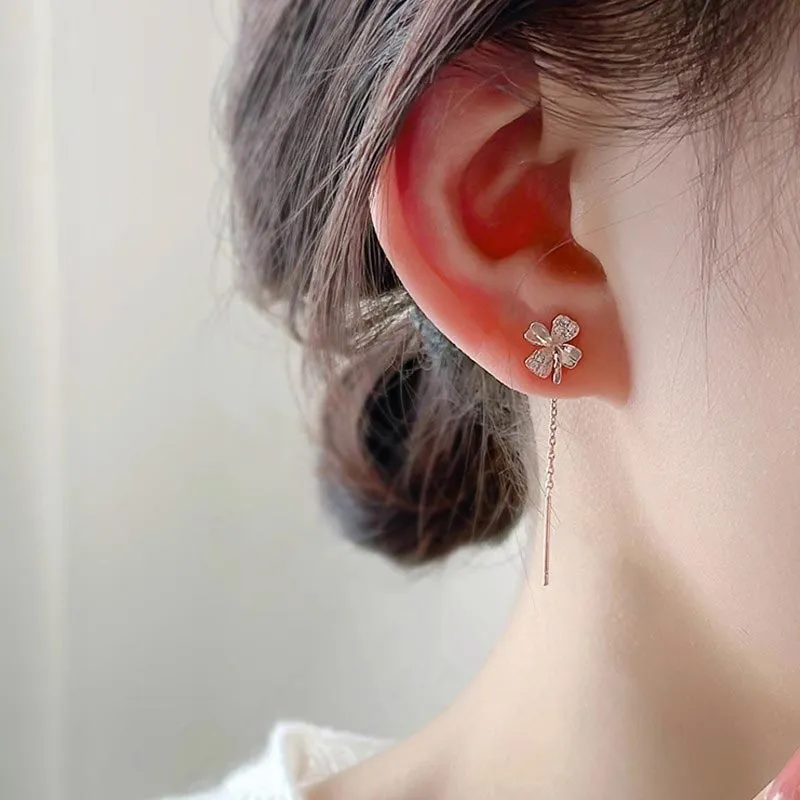 CARAT'S DIARY S999 Fine Silver Drop Earrings Women's-1