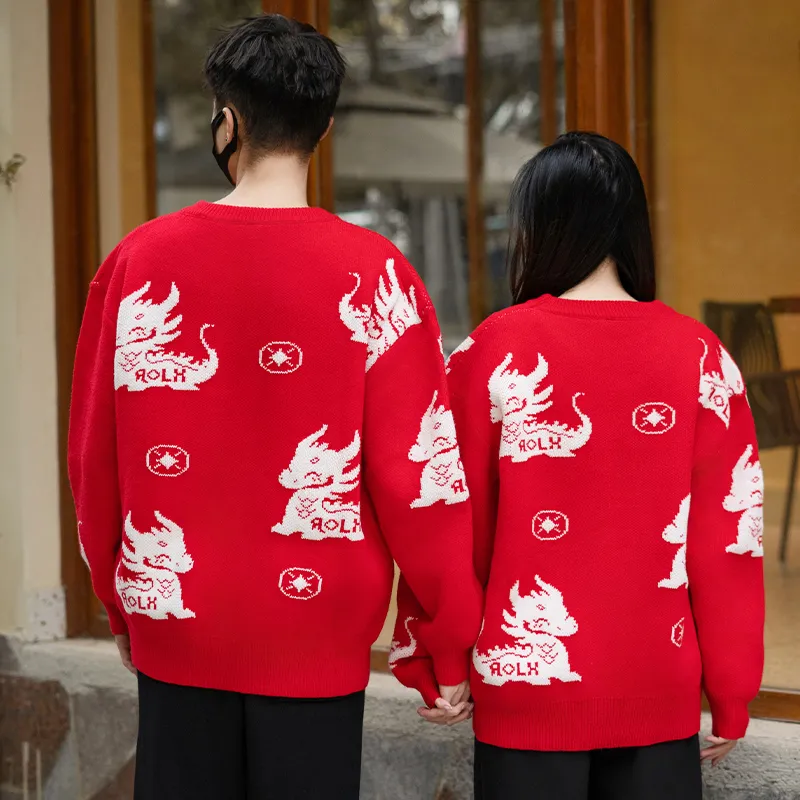 Aolx Sweaters Unisex Red-2