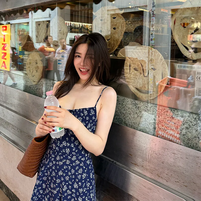 Vine Color Fashion Slip Dress Style Women's Navy Blue Classic Tone-2