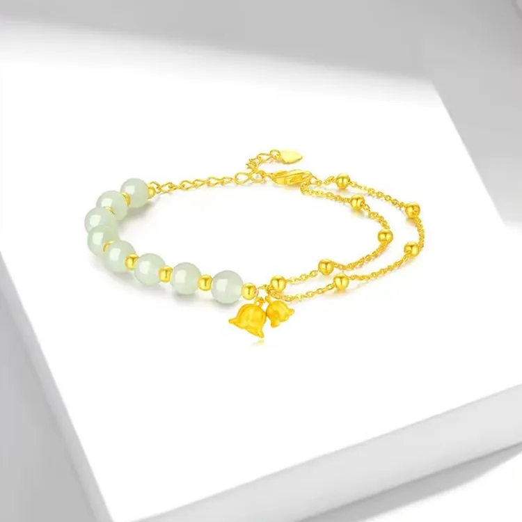 FUSSEM Hetian Jade Bracelets Pale Greenish White Jade Women's-2