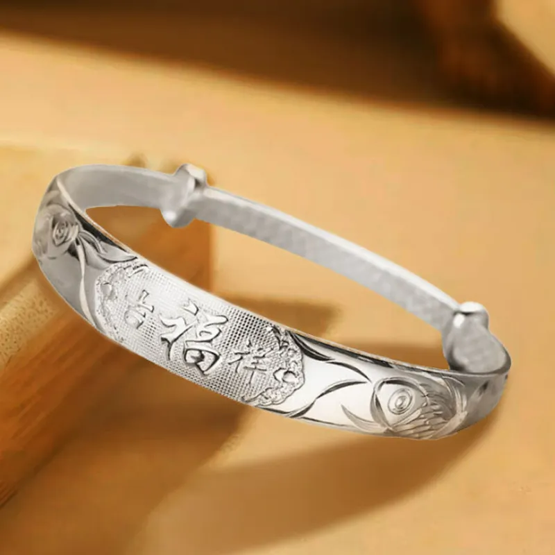 FUSSEM S999 Fine Silver Bangles Women's-3