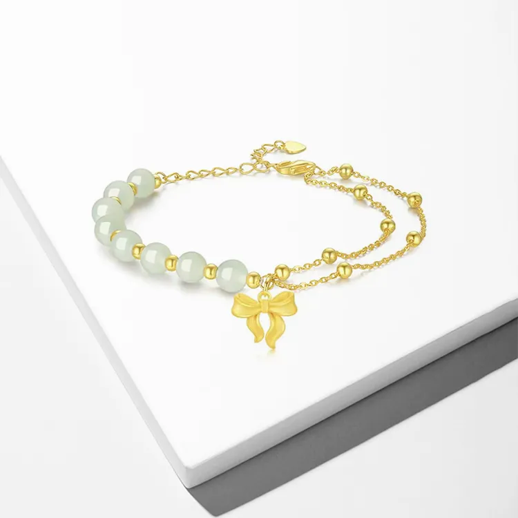 FUSSEM Hetian Jade Bracelets Pale Greenish White Jade Women's-1