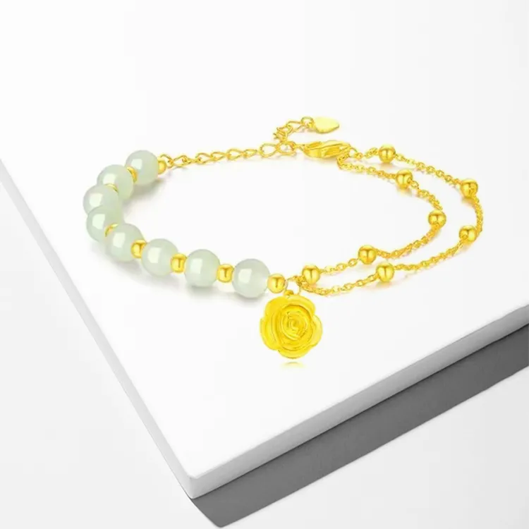 FUSSEM Hetian Jade Bracelets Pale Greenish White Jade Women's-1
