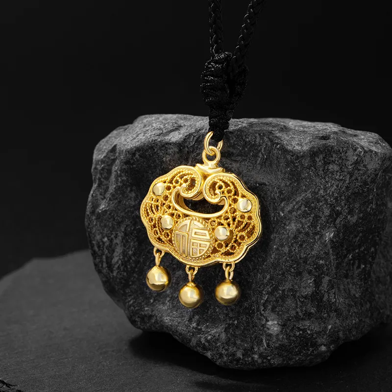 FUSSEM S999 Fine Silver Sterling Silver Necklaces Women's-3