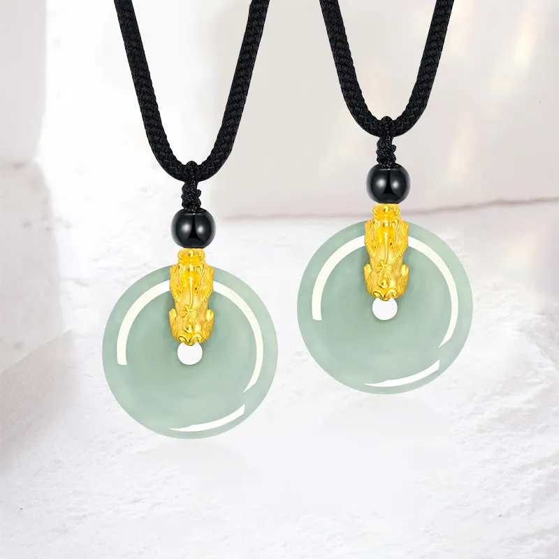 FUSSEM Bean Type Jadeite Necklaces Unisex-2