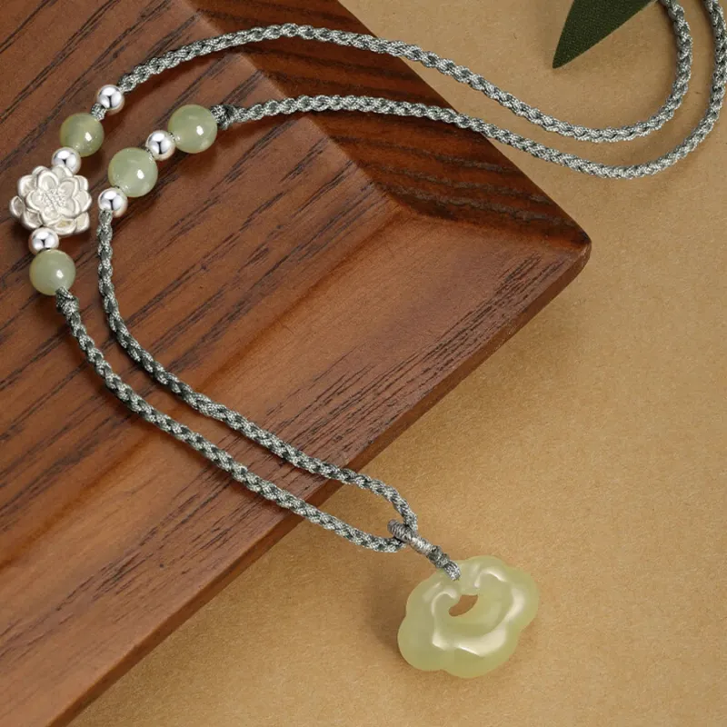 FUSSEM Hetian Jade Necklaces Green Jade Unisex-2