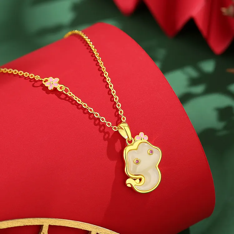 FUSSEM Hetian Jade Necklaces White Jade Unisex-4