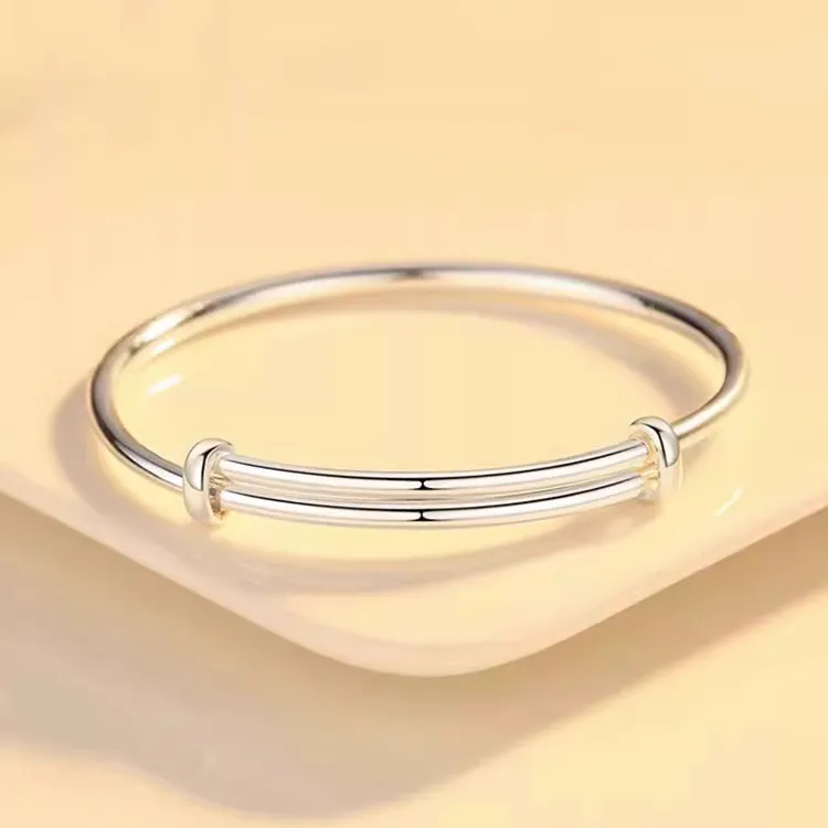 FUSSEM S999 Fine Silver Bangle #Good Luck Women's-4