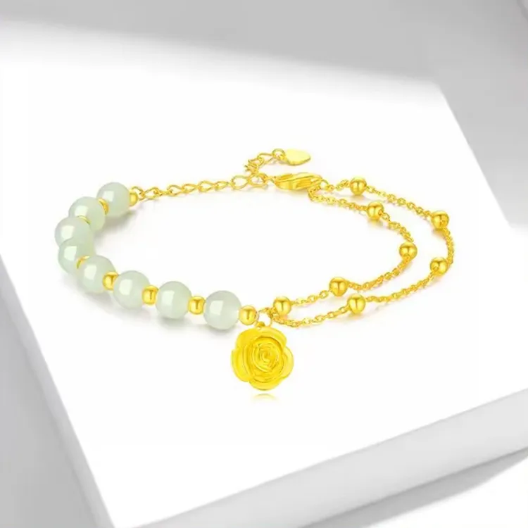 FUSSEM Hetian Jade Bracelets Pale Greenish White Jade Women's-2