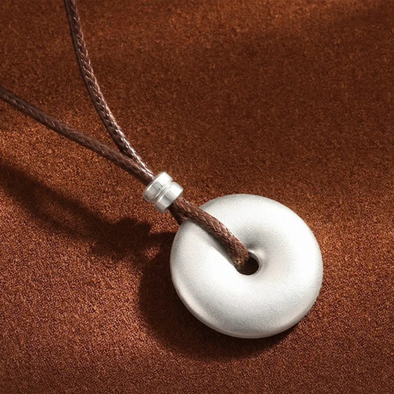 FUSSEM S999 Fine Silver Sterling Silver Necklaces Unisex-2