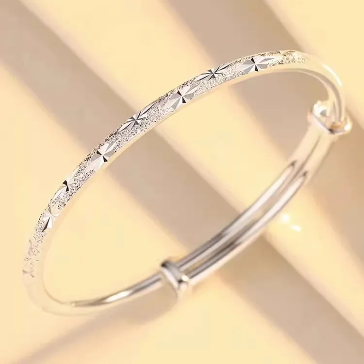 FUSSEM S999 Fine Silver Bangle #Good Luck Women's-3