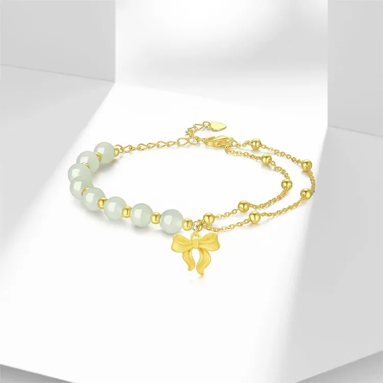 FUSSEM Hetian Jade Bracelets Pale Greenish White Jade Women's-3