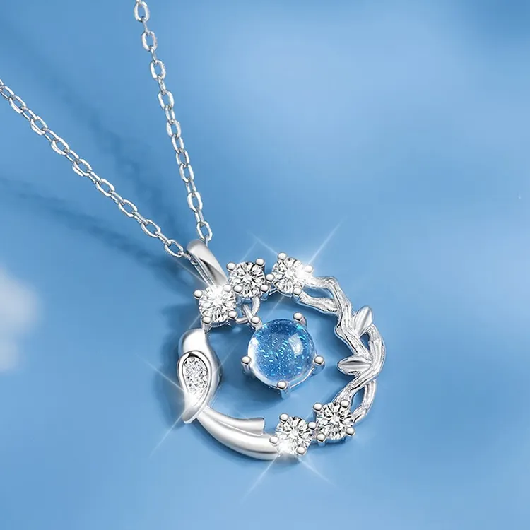 FUSSEM 925 Sterling Silver Necklaces Women's-1