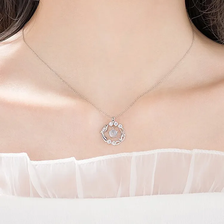 FUSSEM 925 Sterling Silver Necklaces Women's-4