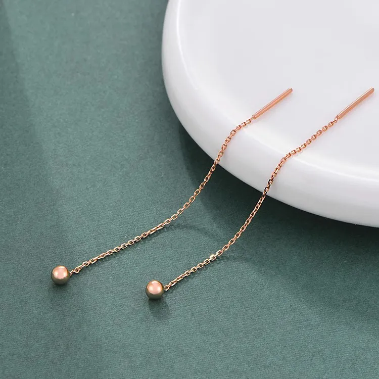 FUSSEM 18K Gold Drop Earrings Women's-2