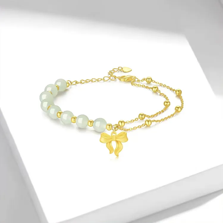 FUSSEM Hetian Jade Bracelets Pale Greenish White Jade Women's-2