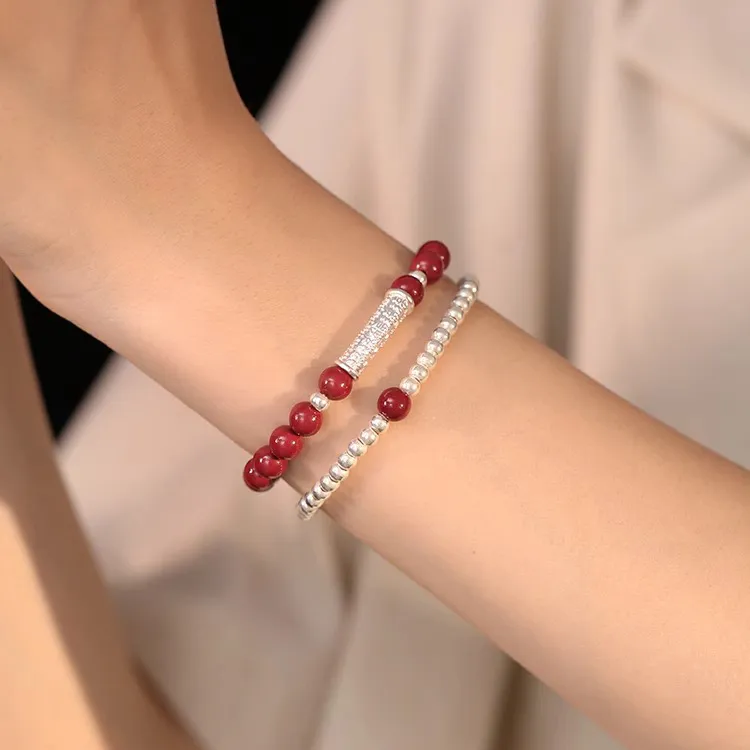 FUSSEM Cinnabar Jade Bracelets Women's-1