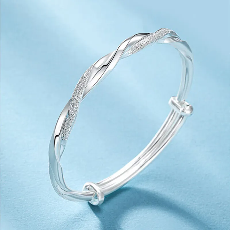 FUSSEM S999 Fine Silver Sterling Silver Bracelets Women's-2