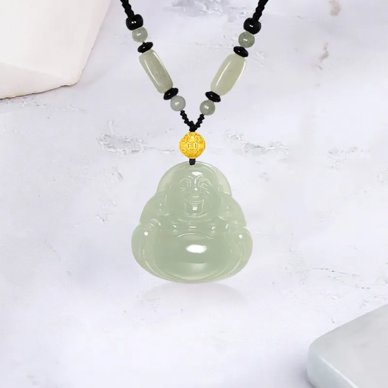 FUSSEM Hetian Jade Necklaces Green Jade Unisex-1