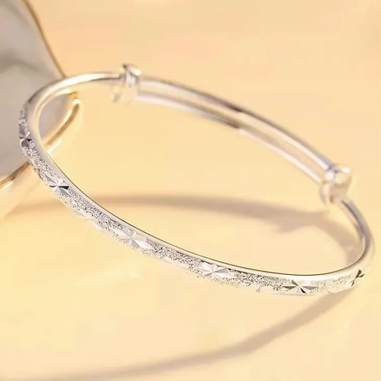 FUSSEM S999 Fine Silver Bangle #Good Luck Women's-2