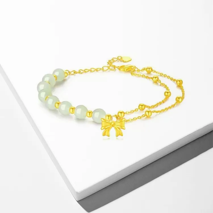 FUSSEM Bracelets Pale Greenish White Jade Women's-2