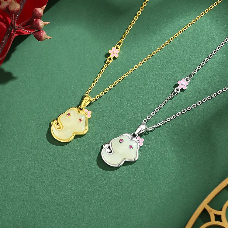 FUSSEM Hetian Jade Necklaces White Jade Unisex-3