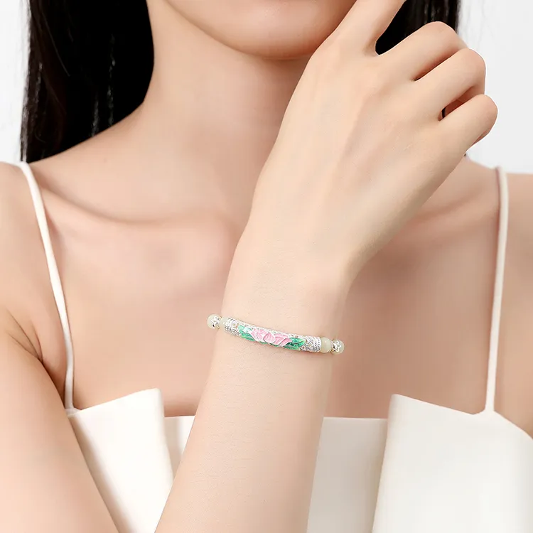 FUSSEM Hetian Jade Bracelets Pale Greenish White Jade Women's-1