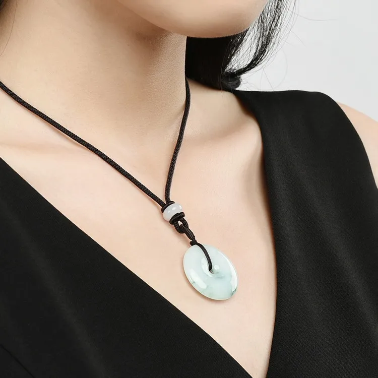 FUSSEM Glutinous Jade Jadeite Necklaces Unisex-1