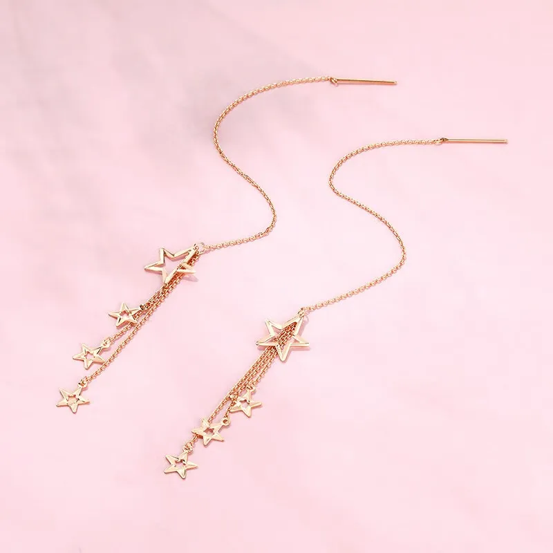 FUSSEM 18K Gold Drop Earrings Women's-2