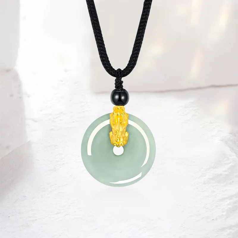 FUSSEM Bean Type Jadeite Necklaces Unisex-1