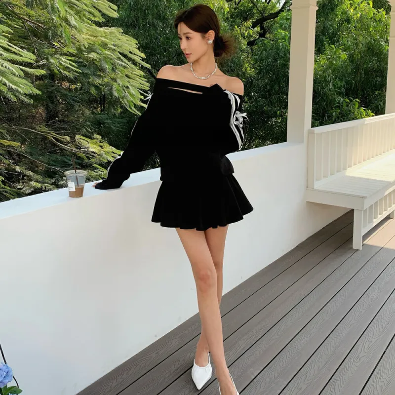 MTHE Skirt Set Women's Black & White-2