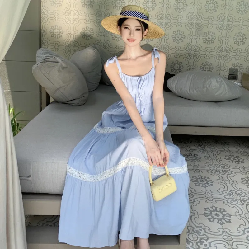 MTHE Slip Dresses Women's Blue-2