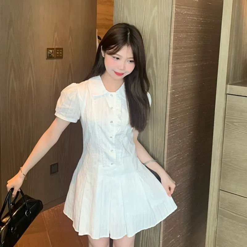 MTHE Short Sleeved Dress Women's White-6