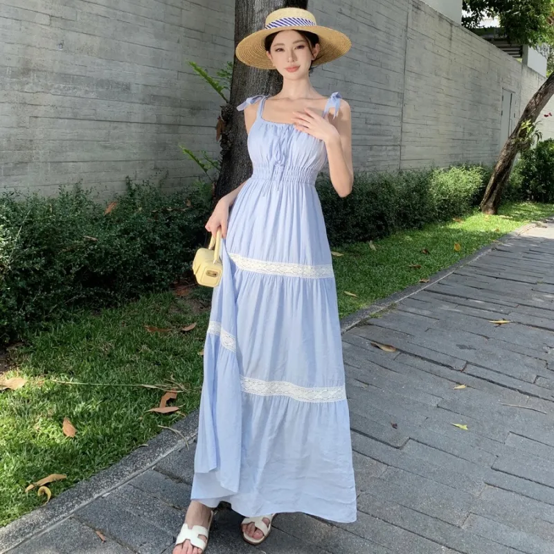 MTHE Slip Dresses Women's Blue-4